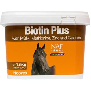 NAF Biotin Plus 1.5kg – Hoof Supplement for Horses – Supports Strong, Healthy Hoof Growth – With Biotin, Methionine & Zinc – Daily Equine Hoof Care Formula NAF Biotin Plus 1.5kg – Hoof Supplement for Horses – Supports Strong, Healthy Hoof Growth – With Biotin, Methionine & Zinc – Daily Equine Hoof Care Formula
