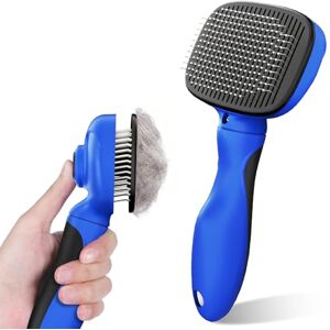Zivacate Dog/Cat Brush Grooming Comb, Pet Grooming Brush with Smooth Handle, for Cat & Dog Shedding, Massage, Clean, and Tangle Removal Blue-Black Zivacate Dog/Cat Brush Grooming Comb, Pet Grooming Brush with Smooth Handle, for Cat & Dog Shedding, Massage, Clean, and Tangle Removal Blue-Black