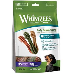 WHIMZEES Toothbrush XS, 48 Pieces – Dog Dental Stix, Size XS, Dog Dental Sticks for Extra Small Breeds, Natural and Grain Free, Rawhide-Free, Vegetarian, No Added Sugar WHIMZEES Toothbrush XS, 48 Pieces – Dog Dental Stix, Size XS, Dog Dental Sticks for Extra Small Breeds, Natural and Grain Free, Rawhide-Free, Vegetarian, No Added Sugar