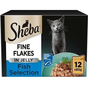 Sheba Fine Flakes in Jelly Fish Collection Wet Cat Food Pouches for Adult Cats 48 x 85 g Sheba Fine Flakes in Jelly Fish Collection Wet Cat Food Pouches for Adult Cats 48 x 85 g