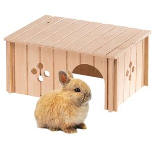Ferplast Wooden House for Rabbits, Guinea Pigs & Hamsters SIN 4646, FSC® Certified Wood, Ventilation Window, Tool-Free Assembly, 33 x 23.6 x H 16 cm, Size L Ferplast Wooden House for Rabbits, Guinea Pigs & Hamsters SIN 4646, FSC® Certified Wood, Ventilation Window, Tool-Free Assembly, 33 x 23.6 x H 16 cm, Size L