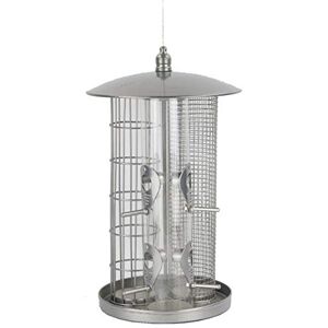 Dehner Natura 3-In-1 Wild Bird Feeder, Diameter: 22 cm, Height: 36.5 cm, Silver Metal Dehner Natura 3-In-1 Wild Bird Feeder, Diameter: 22 cm, Height: 36.5 cm, Silver Metal