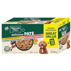 Natures Menu Wet Dog Food Pouches for Adult Dogs Mixed Variety Jumbo Pack 12 x 300g Natures Menu Wet Dog Food Pouches for Adult Dogs Mixed Variety Jumbo Pack 12 x 300g