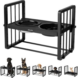 Peluvio Levee Raised Dog Bowls with Stand, Adjustable Height Feeding Station with 10° Tilt, Slow Feeder Bowl and Anti Splash Water Bowl, Stable Metal Base for Tidy Floors, 1100 ml, 1450 ml, 2.16 kg Peluvio Levee Raised Dog Bowls with Stand, Adjustable Height Feeding Station with 10° Tilt, Slow Feeder Bowl and Anti Splash Water Bowl, Stable Metal Base for Tidy Floors, 1100 ml, 1450 ml, 2.16 kg