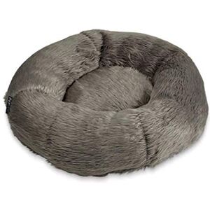 Petface Luxury Faux Fur Donut Dog or Cat Bed, Dark Grey (Pack of 1) Petface Luxury Faux Fur Donut Dog or Cat Bed, Dark Grey (Pack of 1)