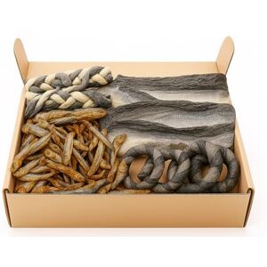 Hungry Pets Natural Dog Treat Box, Fish Edition, Sprats, Braids, Flatties, Doughnuts Hungry Pets Natural Dog Treat Box, Fish Edition, Sprats, Braids, Flatties, Doughnuts