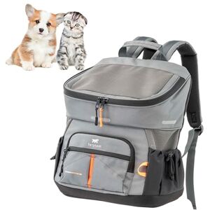 Ferplast Dog Carrier VOYAGER, Cat Backpack, Cat Carrier, Pet Carrier, Wide Opening, Adjustable Straps, Safety Strap, with Cushion, Max 10 kg, 29x21x36H, Grey Ferplast Dog Carrier VOYAGER, Cat Backpack, Cat Carrier, Pet Carrier, Wide Opening, Adjustable Straps, Safety Strap, with Cushion, Max 10 kg, 29x21x36H, Grey