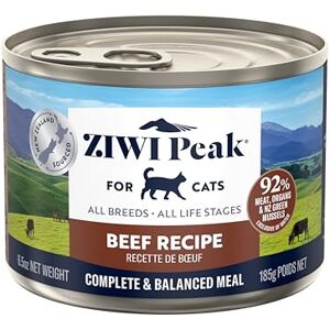 ZIWI Peak Grain Free Cat Food Tins All Natural High Protein Pate New Zealand Beef Recipe 12 x 185g Multipack ZIWI Peak Grain Free Cat Food Tins All Natural High Protein Pate New Zealand Beef Recipe 12 x 185g Multipack