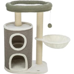 Trixie Dante 44468 Cat Scratching Post 86 cm in White/Green/Grey Multi-Tier Cat Tree with Many Scratching and Play Options as well as Retreats Cosy and Stable Trixie Dante 44468 Cat Scratching Post 86 cm in White/Green/Grey Multi-Tier Cat Tree with Many Scratching and Play Options as well as Retreats Cosy and Stable