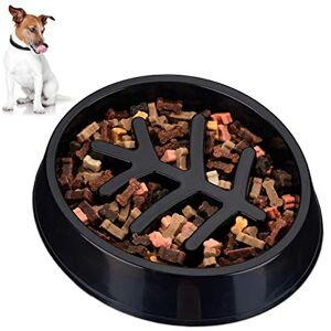 Relaxdays Anti Sling Bowl, Medium & Large Dogs, Plastic, Non-slip, Slow Eating, Food Bowl 500 ml, Black Relaxdays Anti Sling Bowl, Medium & Large Dogs, Plastic, Non-slip, Slow Eating, Food Bowl 500 ml, Black