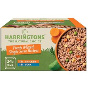 HARRINGTONS Complete Wet Tray Grain Free Hypoallergenic Adult Dog Food Mixed Pack 24x150g Chicken & Duck Made with All Natural Ingredients HARRINGTONS Complete Wet Tray Grain Free Hypoallergenic Adult Dog Food Mixed Pack 24x150g Chicken & Duck Made with All Natural Ingredients