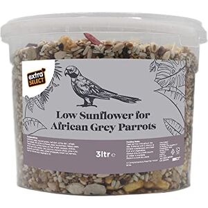 Extra Select Low Sunflower Blend African Grey Parrot Food: 24 Ingredient Parrot Seed mix for Health & Vitality 3 Litre Tub Extra Select Low Sunflower Blend African Grey Parrot Food: 24 Ingredient Parrot Seed mix for Health & Vitality 3 Litre Tub