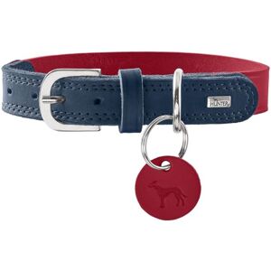 HUNTER Lemvig Dog Collar Colour: Red/Dark Blue, Leather, Resilient and Durable, Pleasantly Soft, Comfortable, Elegant and Trendy, Made in Germany, Size: 40 HUNTER Lemvig Dog Collar Colour: Red/Dark Blue, Leather, Resilient and Durable, Pleasantly Soft, Comfortable, Elegant and Trendy, Made in Germany, Size: 40