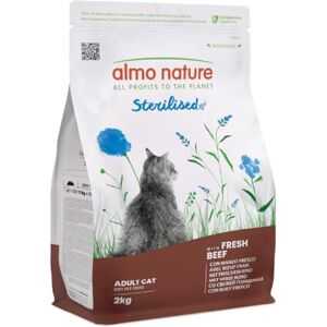almo nature Sterilised Kibble for Sterilised Cats with Fresh Beef Low in Magnesium and with Fibres for Weight Control 2kg Bag almo nature Sterilised Kibble for Sterilised Cats with Fresh Beef Low in Magnesium and with Fibres for Weight Control 2kg Bag