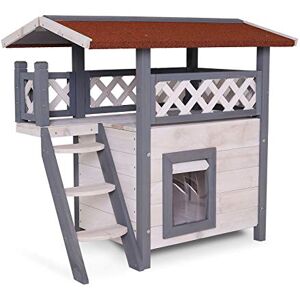 lionto Dibea Lodge Cat House (Wood, 77 x 50 x 73 cm) with Terrace and Stairs lionto Dibea Lodge Cat House (Wood, 77 x 50 x 73 cm) with Terrace and Stairs