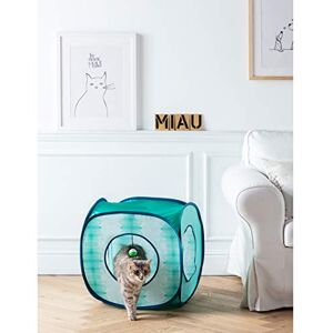 Dehner Cat Toy, Cat Tunnel Dice, Approx. 50 x 50 x 50 cm, Polyester, Blue Dehner Cat Toy, Cat Tunnel Dice, Approx. 50 x 50 x 50 cm, Polyester, Blue