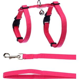 Flamingo Lomi Fuchsia Cat Harness - Adjustable Nylon, Click Buckle, 110cm Leash Flamingo Lomi Fuchsia Cat Harness - Adjustable Nylon, Click Buckle, 110cm Leash