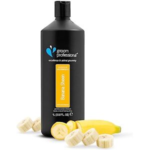 GROOM PROFESSIONAL Banana Sheen Dog Shampoo for Dry Itchy Skin Deep Cleansing for Dogs Adds Shine and Softness Great for Dull & Dry Coats Fun Banana Scent, 1 Litre GROOM PROFESSIONAL Banana Sheen Dog Shampoo for Dry Itchy Skin Deep Cleansing for Dogs Adds Shine and Softness Great for Dull & Dry Coats Fun Banana Scent, 1 Litre