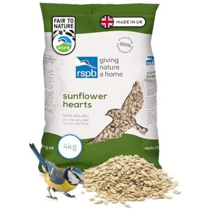 RSPB Sunflower Hearts Wild Bird Food 4kg, High in Energy & Protein, Great For Bird Feeders, Supporting The Charity, Resealable & Recyclable Packaging RSPB Sunflower Hearts Wild Bird Food 4kg, High in Energy & Protein, Great For Bird Feeders, Supporting The Charity, Resealable & Recyclable Packaging