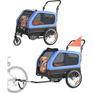 VEVOR Dog Bike Trailer, Supports up to 88 lbs, 2-in-1 Pet Stroller Cart Bicycle Carrier for Small & Large Dogs, Easy Folding Frame with Quick Release Wheel, Universal Bicycle Coupler, Internal Leash VEVOR Dog Bike Trailer, Supports up to 88 lbs, 2-in-1 Pet Stroller Cart Bicycle Carrier for Small & Large Dogs, Easy Folding Frame with Quick Release Wheel, Universal Bicycle Coupler, Internal Leash