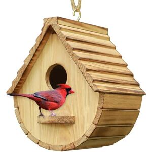 STARSWR Bird House for Outside,Outdoor Bird Houses, Natural Wooden Bird Hut Clearance Bluebird Finch Cardinals Hanger Birdhouse for Garden Viewing STARSWR Bird House for Outside,Outdoor Bird Houses, Natural Wooden Bird Hut Clearance Bluebird Finch Cardinals Hanger Birdhouse for Garden Viewing
