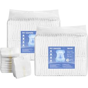 VEVOR Disposable Dog Diapers, Super Absorbent Female Dog Diapers, 360° Leak-Proof Female Doggy Pet Diaper with Wetness Indicator for Heat Period, Training, Incontinence M, 96 Count (2 Packs of 48) VEVOR Disposable Dog Diapers, Super Absorbent Female Dog Diapers, 360° Leak-Proof Female Doggy Pet Diaper with Wetness Indicator for Heat Period, Training, Incontinence M, 96 Count (2 Packs of 48)