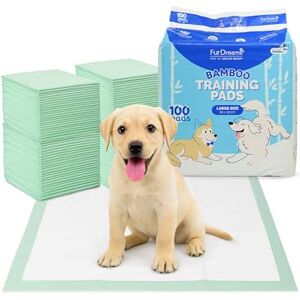 FurDreams Puppy Training Pads 100pk- Super Absorbent Bamboo, Odour Locking & Multi-Layered, Leak Proof, Quick Dry, Scented Attractant Disposable Mats for Dogs Pee Wee Piddle – 60 x 90 cm FurDreams Puppy Training Pads 100pk- Super Absorbent Bamboo, Odour Locking & Multi-Layered, Leak Proof, Quick Dry, Scented Attractant Disposable Mats for Dogs Pee Wee Piddle – 60 x 90 cm