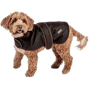 Beauty Water Danish Design FatFace Sussex Brown Waxed Cotton Orange Check Lining Naturally Water Resistant Dog/Puppy Coat 35 cm Beauty Water Danish Design FatFace Sussex Brown Waxed Cotton Orange Check Lining Naturally Water Resistant Dog/Puppy Coat 35 cm