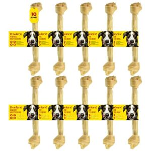HOWLERS 31cm Pack of 10 Natural Knotted Dog Bone For Dogs Dog Chews Long Lasting Natural Rawhide Bones Dog Chew Great With Natural Ingredients HOWLERS 31cm Pack of 10 Natural Knotted Dog Bone For Dogs Dog Chews Long Lasting Natural Rawhide Bones Dog Chew Great With Natural Ingredients