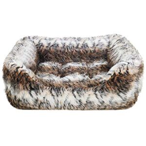 Rosewood Brown Cosy Fur Print Square Dog Bed, Large, 87 x 70 cm Rosewood Brown Cosy Fur Print Square Dog Bed, Large, 87 x 70 cm