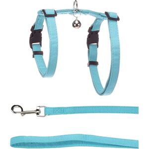 Flamingo Lomi Light blue Cat Harness - Adjustable Nylon with Leash Flamingo Lomi Light blue Cat Harness - Adjustable Nylon with Leash