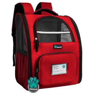 PetAmi Dog Backpack Carrier for Small Large Cat, Pet, Puppies, Ventilated Pet Hiking Backpack Travel Bag, Airline Approved Cat Backpack Carrier, Safety Back Support, Camping Biking Dog Bag, Red PetAmi Dog Backpack Carrier for Small Large Cat, Pet, Puppies, Ventilated Pet Hiking Backpack Travel Bag, Airline Approved Cat Backpack Carrier, Safety Back Support, Camping Biking Dog Bag, Red