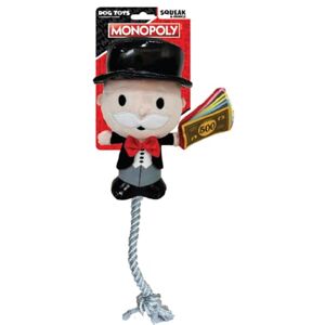 Hasbro Monopoly Mr. Moneybags Rope Tug Plush Dog Toy, 8-Inch Squeaker Toy for Dogs Hasbro Monopoly Mr. Moneybags Rope Tug Plush Dog Toy, 8-Inch Squeaker Toy for Dogs