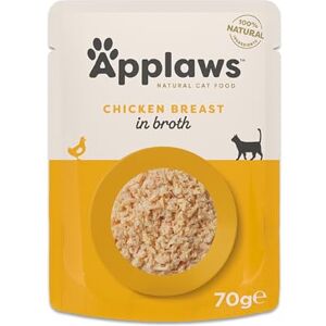 Applaws 100% Natural Adult Wet Cat Food, Chicken in Broth 70g Pouch (12 x 70 g Pouches) Applaws 100% Natural Adult Wet Cat Food, Chicken in Broth 70g Pouch (12 x 70 g Pouches)