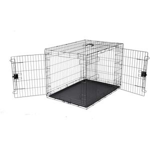 Amazon Basics XL Metal Dog Crate/Cage with Tray, Durable and Foldable Dog Cage with Double Door, Black, Extra Large 107cm (42") Amazon Basics XL Metal Dog Crate/Cage with Tray, Durable and Foldable Dog Cage with Double Door, Black, Extra Large 107cm (42")