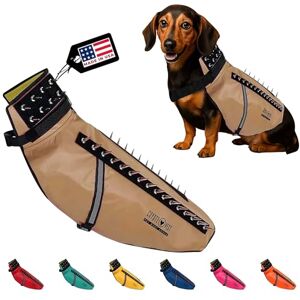 CoyoteVest Dog Harness Protection Vest, Reflective Dog Accessories with Spikes to Shield Your Pet from Raptor and Animal Attacks, Proudly Made in America (Large, Texas Tan) CoyoteVest Dog Harness Protection Vest, Reflective Dog Accessories with Spikes to Shield Your Pet from Raptor and Animal Attacks, Proudly Made in America (Large, Texas Tan)