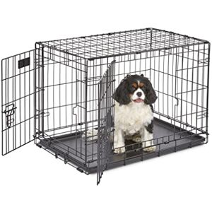 MidWest Homes for Pets 76 cm Two-Door iCrate Folding Dog Crate with Divider Panel, Leak-Proof Tray & Secure Latches – Metal Wire Kennel for Medium Breeds – Portable, Durable & Easy to Assemble MidWest Homes for Pets 76 cm Two-Door iCrate Folding Dog Crate with Divider Panel, Leak-Proof Tray & Secure Latches – Metal Wire Kennel for Medium Breeds – Portable, Durable & Easy to Assemble