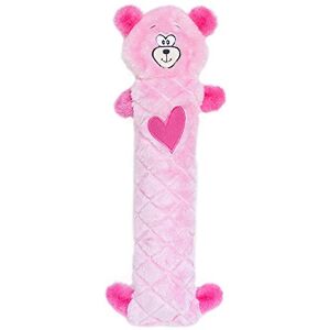 ZippyPaws Jigglerz Valentine’s Day Tough No Stuffing Squeaky Plush Dog Toy with Crinkle Head and Tail Pink Bear ZippyPaws Jigglerz Valentine’s Day Tough No Stuffing Squeaky Plush Dog Toy with Crinkle Head and Tail Pink Bear