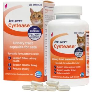 Feliway Cystease 300 Capsule Pack, 300 Cystease Capsules For Cats Urinary Tract Infection Treatment, Cat Supplements To Help Stress Related Bladder Issues And Reduce Cat Anxiety In Your Pet Feliway Cystease 300 Capsule Pack, 300 Cystease Capsules For Cats Urinary Tract Infection Treatment, Cat Supplements To Help Stress Related Bladder Issues And Reduce Cat Anxiety In Your Pet