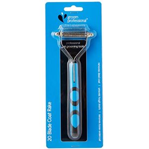 GROOM PROFESSIONAL Coat King Stripping Rake for Dogs Deshedding Brush for Dogs Undercoat Rake for Deshedding & Detangling Hair Stripping Suitable for Various Coat Types, Extra Fine 20 Tooth GROOM PROFESSIONAL Coat King Stripping Rake for Dogs Deshedding Brush for Dogs Undercoat Rake for Deshedding & Detangling Hair Stripping Suitable for Various Coat Types, Extra Fine 20 Tooth
