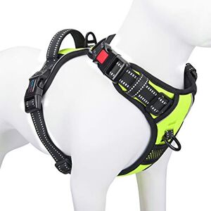 PHOEPET Medium Green Reflective Dog Harness - Dog Harness PHOEPET Medium Green Reflective Dog Harness - Dog Harness