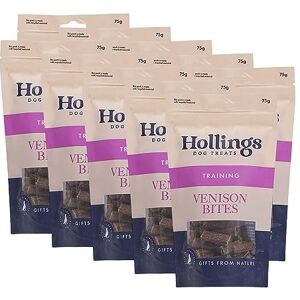 Hollings Venison Bites Dog Training Treats, Delicious Venison Treats for Adult Dogs, High in Protein & Made with 100% Natural Ingredients 75g (Pack of 10) Hollings Venison Bites Dog Training Treats, Delicious Venison Treats for Adult Dogs, High in Protein & Made with 100% Natural Ingredients 75g (Pack of 10)
