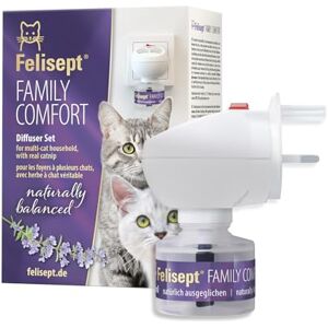 Felisept Family Comfort Relaxing Agent in Multi-Cat Household Plug-In Diffuser and Refill 45ml Starter Set With natural catnip Cat plug in calmer Release tensions and reduce sustainably Felisept Family Comfort Relaxing Agent in Multi-Cat Household Plug-In Diffuser and Refill 45ml Starter Set With natural catnip Cat plug in calmer Release tensions and reduce sustainably