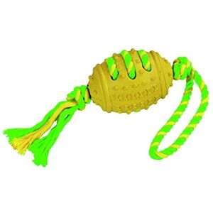 Kerbl Pet Kerbl Football on a Rope Rubber/Cotton, 42 cm, Green/Yellow Kerbl Pet Kerbl Football on a Rope Rubber/Cotton, 42 cm, Green/Yellow