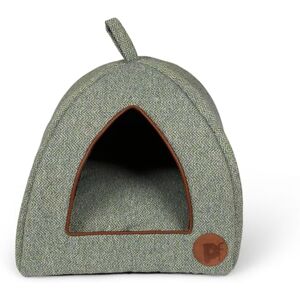 Petface Sage Herringbone Igloo Cat Bed, Cosy Pet Hideaway for Cats and Small Dogs, Includes Removable Cushion, 40L x 40W x 35H cm Petface Sage Herringbone Igloo Cat Bed, Cosy Pet Hideaway for Cats and Small Dogs, Includes Removable Cushion, 40L x 40W x 35H cm