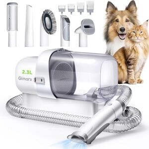 Gimars Pet Vacuum Cleaner with Brush - Quiet 12K Pa Suction - 5-in-1 Grooming Kit - 2.3L Capacity Gimars Pet Vacuum Cleaner with Brush - Quiet 12K Pa Suction - 5-in-1 Grooming Kit - 2.3L Capacity