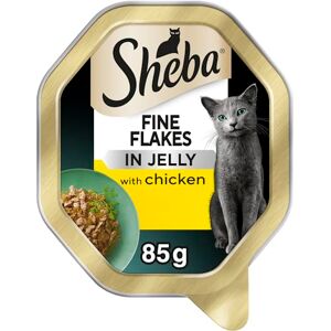 Sheba Fine Flakes Cat Food Tray with Chicken in Jelly 2x11x85g Sheba Fine Flakes Cat Food Tray with Chicken in Jelly 2x11x85g
