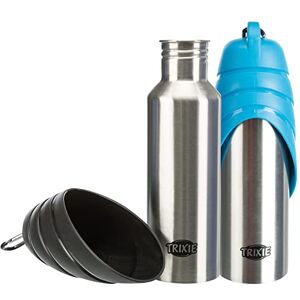 Trixie Bottle with bowl, stainless steel/plastic ( Assorted Color ) Trixie Bottle with bowl, stainless steel/plastic ( Assorted Color )