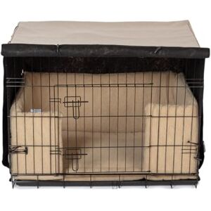 Danish Design Dog Crate Cover Blackout Lined, Roll-Down Doors Oatmeal Small Danish Design Dog Crate Cover Blackout Lined, Roll-Down Doors Oatmeal Small