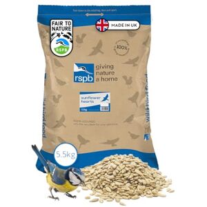 RSPB Sunflower Hearts Bird Food, High Energy and Protein, Wild Bird Food for Small Birds, Made in the UK, Suitable for Year-Round Feeding (5.5kg) RSPB Sunflower Hearts Bird Food, High Energy and Protein, Wild Bird Food for Small Birds, Made in the UK, Suitable for Year-Round Feeding (5.5kg)